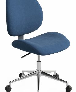 Realspace® Brigsley Fabric Low-Back Task Chair, Blue/Chrome 2