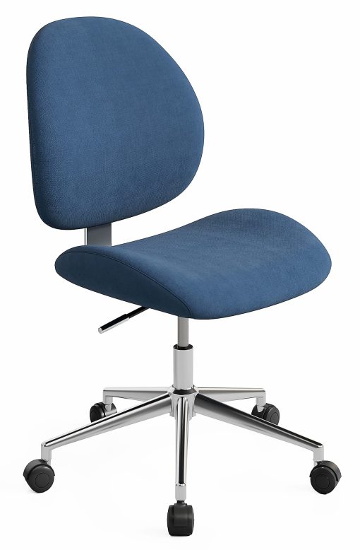 Realspace® Brigsley Fabric Low-Back Task Chair, Blue/Chrome - Image 2