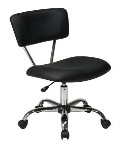 Office Star™ Avenue Six Vista Task Chair, Vinyl, Black/Silver