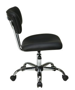 Office Star™ Avenue Six Vista Task Chair, Vinyl, Black/Silver 2