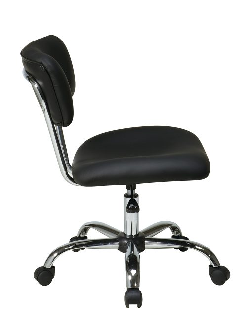 Office Star™ Avenue Six Vista Task Chair, Vinyl, Black/Silver - Image 2