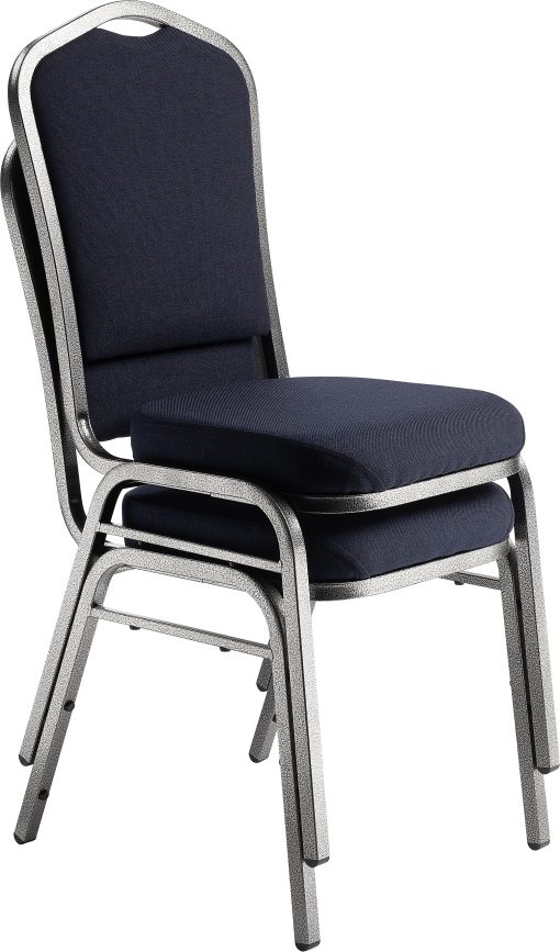 National Public Seating 9300 Series Deluxe Fabric Banquet Chairs, Midnight Blue/Silvervein, Pack Of 2 Chairs - Image 2