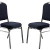 Boss Office Products Nesting Chairs, Black/Pewter, Set Of 2 4