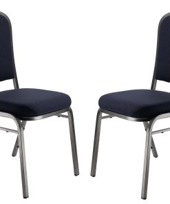 National Public Seating 9300 Series Deluxe Fabric Banquet Chairs, Midnight Blue/Silvervein, Pack Of 2 Chairs