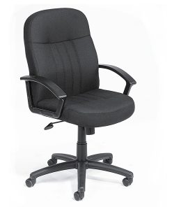 Boss Office Products Mid-Back Fabric Chair, Black