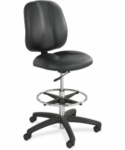 Safco® Apprentice II Extended-Height Vinyl Chair, Black/Chrome 2