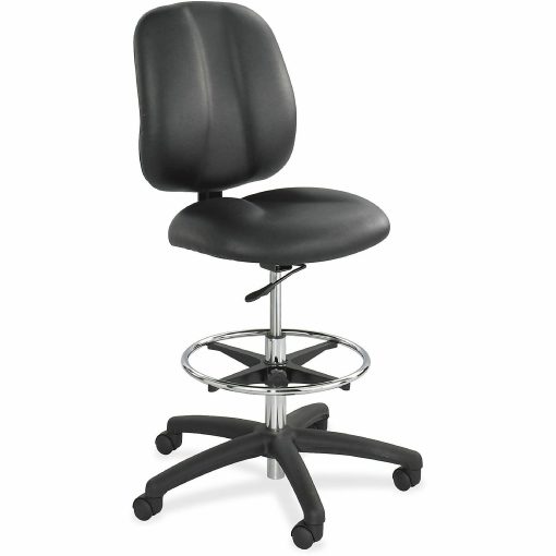 Safco® Apprentice II Extended-Height Vinyl Chair, Black/Chrome - Image 2