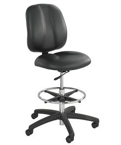 Safco® Apprentice II Extended-Height Vinyl Chair, Black/Chrome