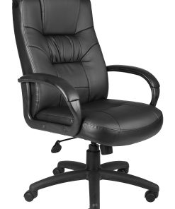 Boss Office Products Silhouette Ergonomic Bonded Leather High-Back Chair, Black