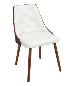 LumiSource Gianna Chair, Walnut/White