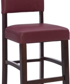 Linon Franklin Faux Leather Counter Stool, Espresso/Dark Red