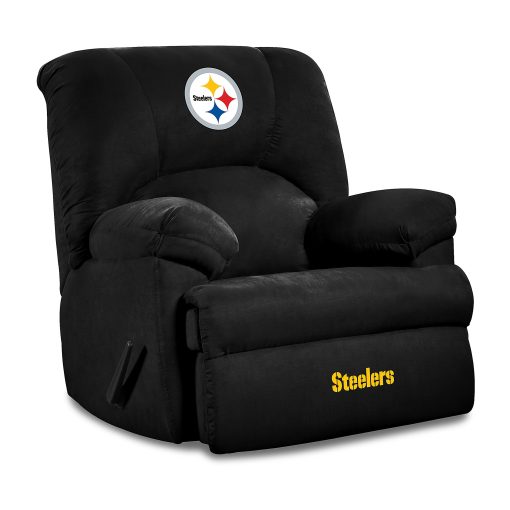 Imperial NFL GM Microfiber Recliner Accent Chair, Pittsburgh Steelers, Black