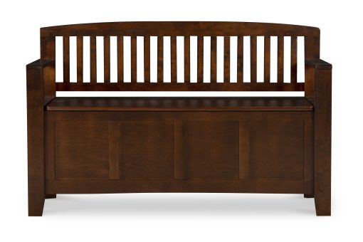 Linon Jude Storage Bench, 32"H x 50"W x 17-1/4"D, Walnut - Image 2