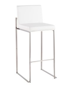 LumiSource Fuji Contemporary Counter Stools, White/Silver, Set Of 2 Stools, B30FUJIHBSSW2 2