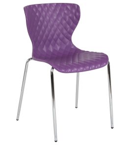 Flash Furniture Lowell Contemporary Design Plastic Stack Chair, Purple
