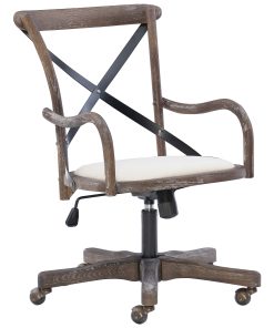 Linon Cady Cafe Fabric Mid-Back Home Office Chair, Brown/Gray Wash 2