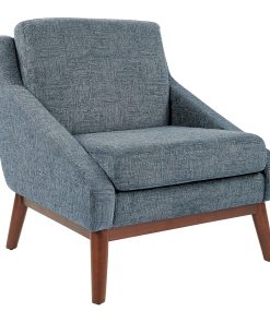 Office Star™ Davenport Mid-Century Club Chair, Navy/Coffee 2