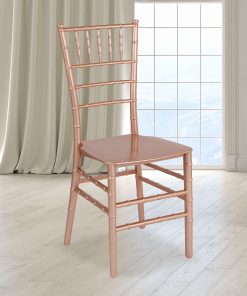 Flash Furniture HERCULES Series Resin Stackable Chiavari Chair, Rose Gold