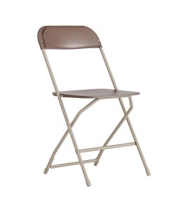Flash Furniture HERCULES Series Premium Plastic Folding Chair, Brown