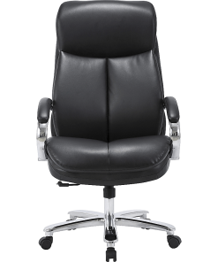 Lorell® Ergonomic High-Back Faux Leather Big & Tall Executive Chair, Black 2