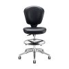 Elama Square Tufted Faux Leather Adjustable Bar Stools, White/Chrome, Set Of 2 Stools 4