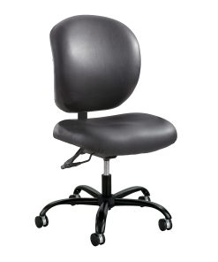 Safco® Alday™ 24/7 Task Chair, Faux Leather, Black