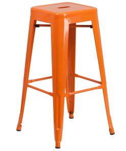 Flash Furniture Commercial Backless Bar Stool, Orange 2