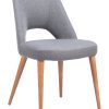 Zuo Leith Dining Accent Chairs, Gray, Set Of 2 Chairs