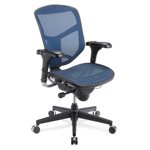 WorkPro® Quantum 9000 Series Ergonomic Mesh/Mesh Mid-Back Chair, Black/Blue, BIFMA Compliant