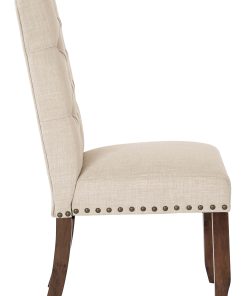 Ave Six Jessica Tufted Dining Chair, Linen/Coffee 2