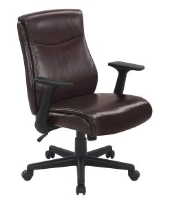 Office Star™ Executive Ergonomic Faux Leather Mid-Back Manager’s Chair, Chocolate 2