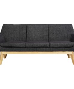 Lorell® Quintessence Upholstered Sofa With Lumbar Support, Black/Natural 2