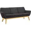 Lorell® Quintessence Upholstered Sofa With Lumbar Support, Black/Natural