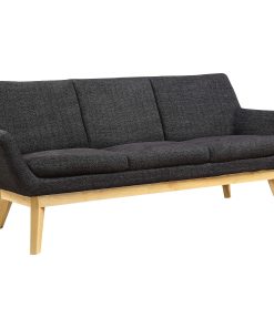 Lorell® Quintessence Upholstered Sofa With Lumbar Support, Black/Natural