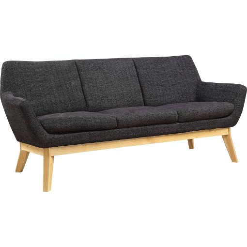 Lorell® Quintessence Upholstered Sofa With Lumbar Support, Black/Natural