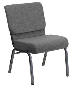 Flash Furniture HERCULES 21″W Stacking Church Chair, Gray/Silvervein 2