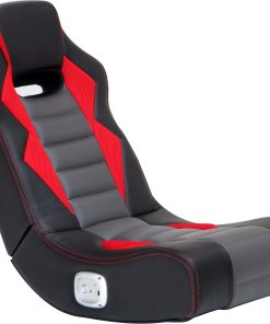 X Rocker Flash 2.0 High Tech Audio Wired Gaming Chair, Black/Gray/Red