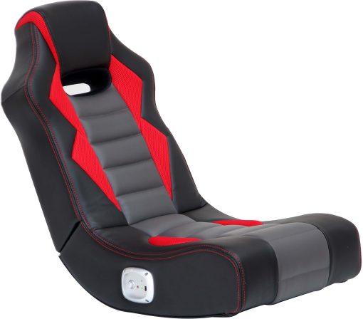 X Rocker Flash 2.0 High Tech Audio Wired Gaming Chair, Black/Gray/Red