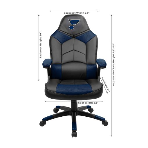 Imperial NHL Faux Leather Oversized Computer Gaming Chair, St Louis Blues - Image 2