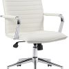 Boss Office Products Plastic Seat, Plastic Back Stacking Chair, 18″ Seat Width, Black Seat/Chrome Frame, Quantity: 2 4
