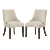 Office Star Leona Fabric Dining Accent Chairs, Linen, Set Of 2 Chairs