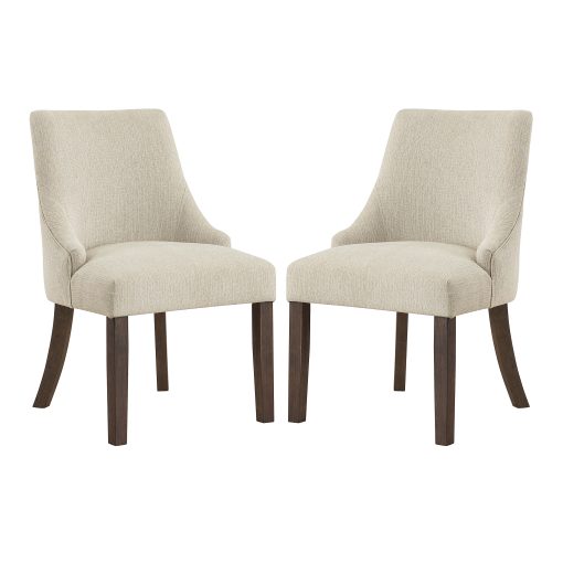 Office Star Leona Fabric Dining Accent Chairs, Linen, Set Of 2 Chairs