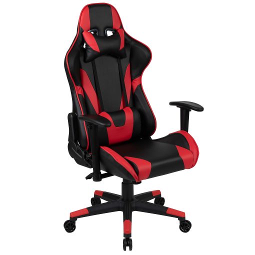 Flash Furniture X20 Ergonomic LeatherSoft™ Faux Leather High-Back Racing Gaming Chair, Red/Black - Image 2