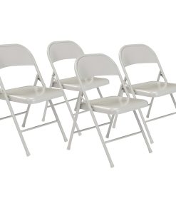 National Public Seating Commercialine Folding Chairs, Gray, Set Of 4 Chairs