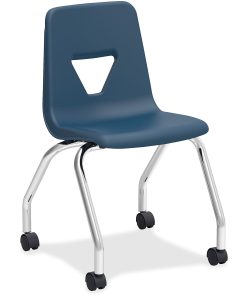 Lorell® Classroom Mobile Chairs, 18″H Seat, Navy/Chrome, Set Of 2 2