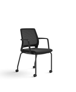 Safco Medina Guest Chair - 18"16" Chair Back, 18" x 18"18" Chair Seat, 23.5" x 23.5"33.5" Chair - Finish: Black