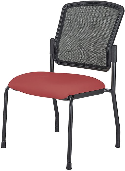 WorkPro® Spectrum Series Mesh/Vinyl Stacking Guest Chair with Antimicrobial Protection, Armless, Red, Set Of 2 Chairs, BIFMA Compliant - Image 2