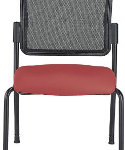 WorkPro® Spectrum Series Mesh/Vinyl Stacking Guest Chair with Antimicrobial Protection, Armless, Red, Set Of 2 Chairs, BIFMA Compliant