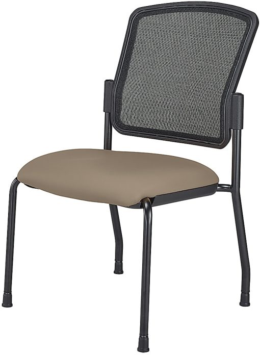 WorkPro® Spectrum Series Mesh/Vinyl Stacking Guest Chair with Antimicrobial Protection, Armless, Beige, Set Of 2 Chairs, BIFMA Compliant - Image 2