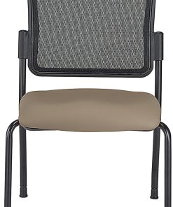 WorkPro® Spectrum Series Mesh/Vinyl Stacking Guest Chair with Antimicrobial Protection, Armless, Beige, Set Of 2 Chairs, BIFMA Compliant